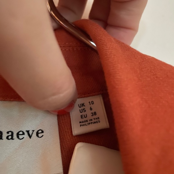 Rust Linen Anthropologie Jumpsuit Size 6 - Picture 5 of 9